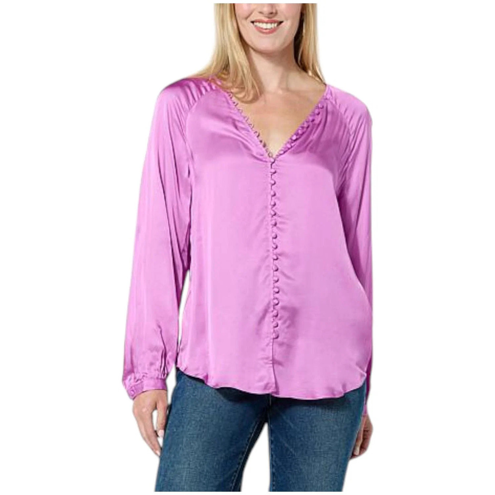 La Joie Women's Button Front Top Violet - Regular